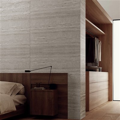 Carrelage mural flexible en travertin